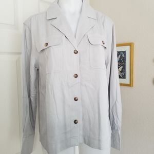 Max Jeans Lightweight Shirt Jacket  Gray S NWT